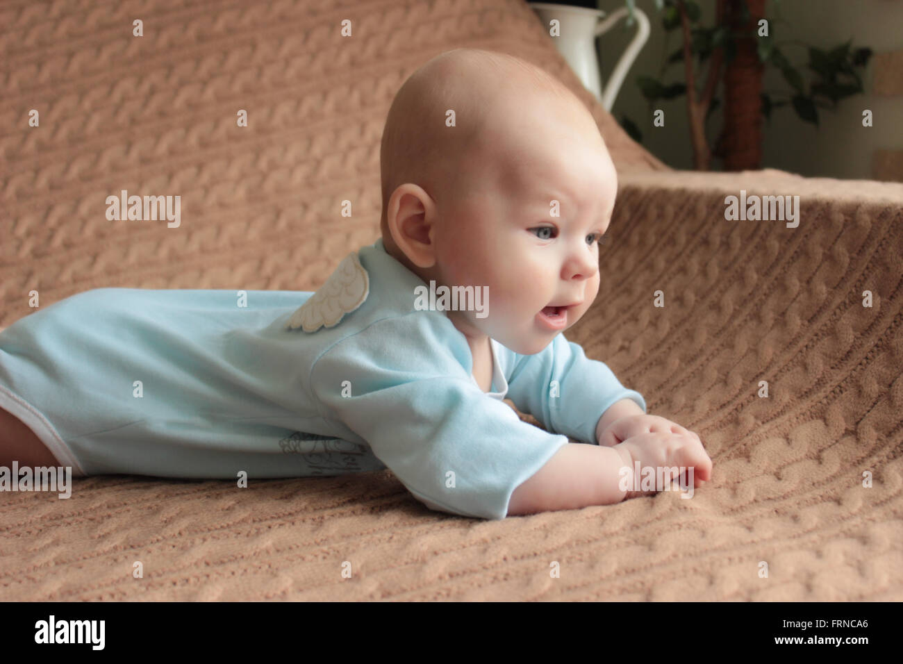 Cute four month baby boy mother's day concept Stock Photo