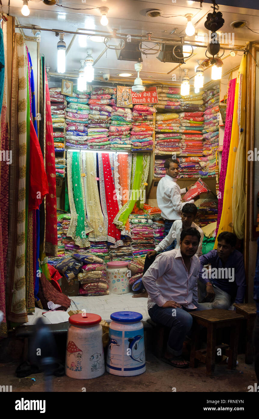 Material shops, Old Delhi, India Stock Photo Alamy