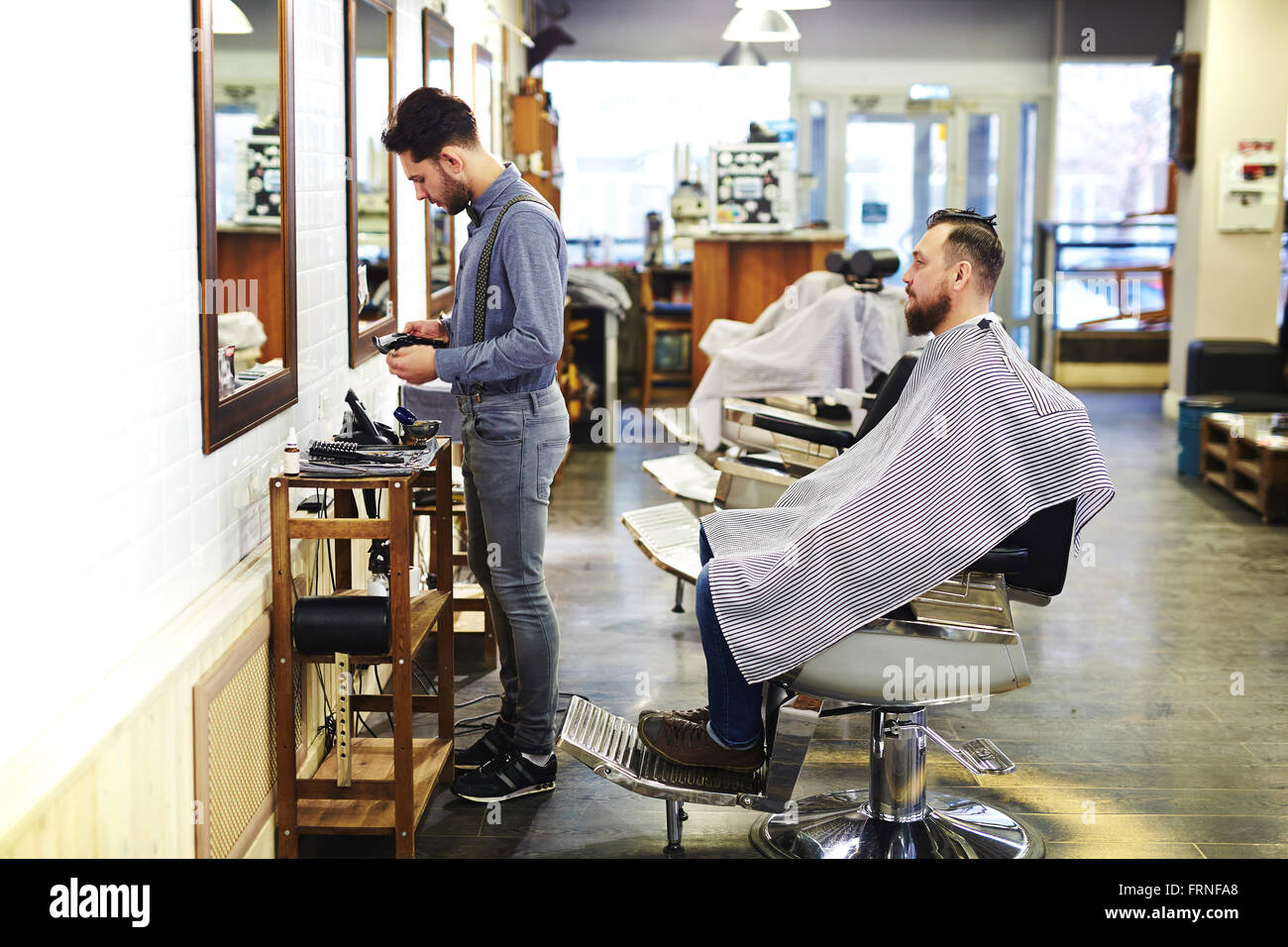 Barber at work Stock Photo Alamy