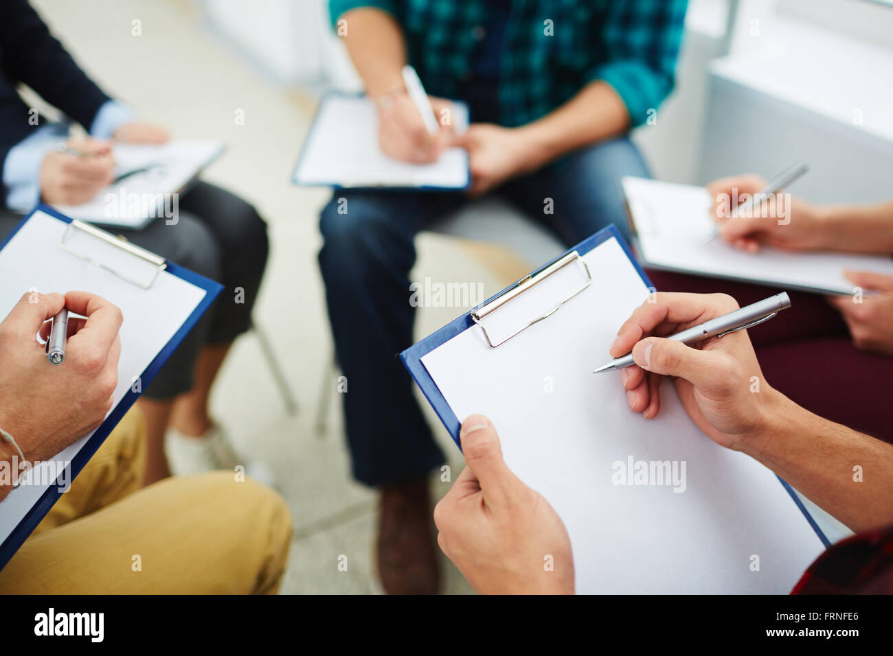 Writing down ideas Stock Photo