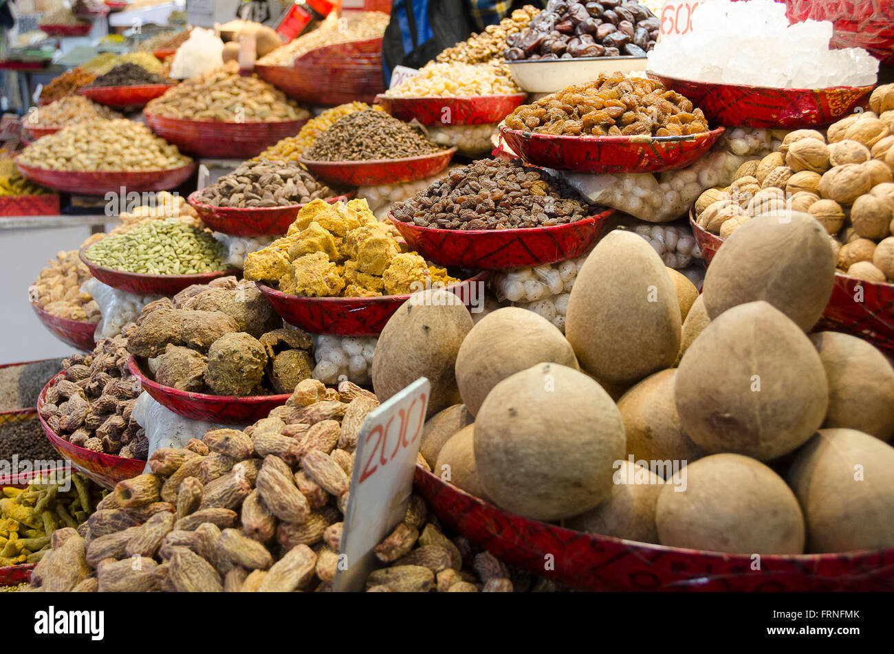 Spice market, Chandni Chowk, Old Delhi, India. Stock Photo