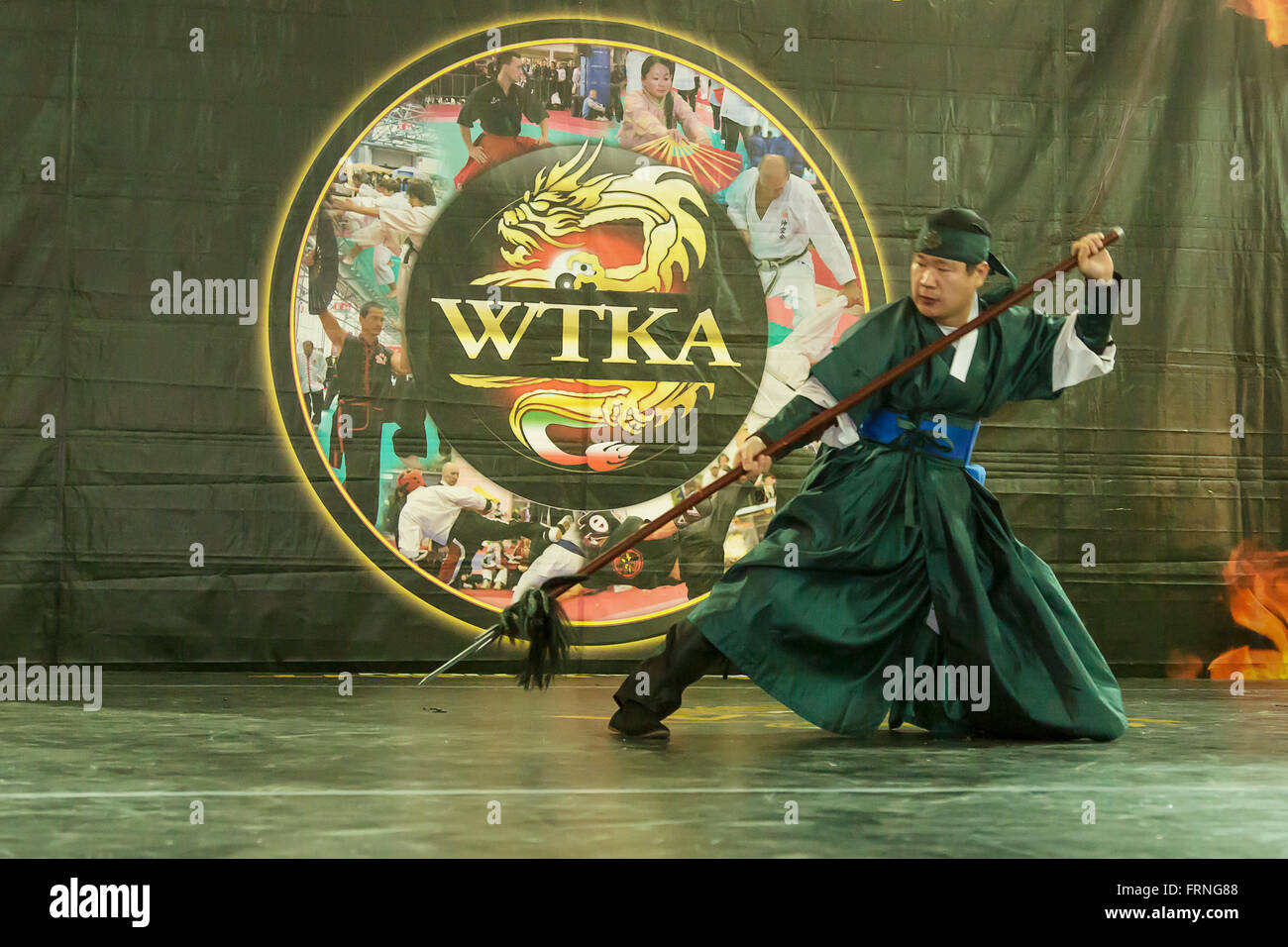Sipalki Martial Art of Korea at the Budo Festival in Turin,Italy,managed by the WTKA, World Traditional Karaté Association Stock Photo