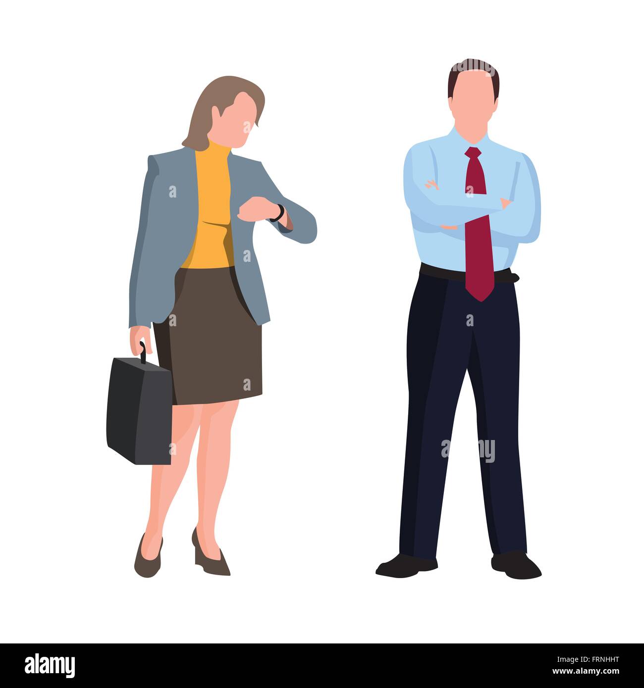 businessman and  businesswoman isolated on white, vector Stock Vector