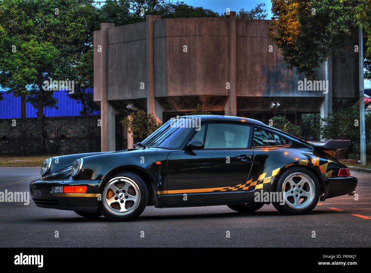 Porsche 911 Turbo - Twilight Stock Photo