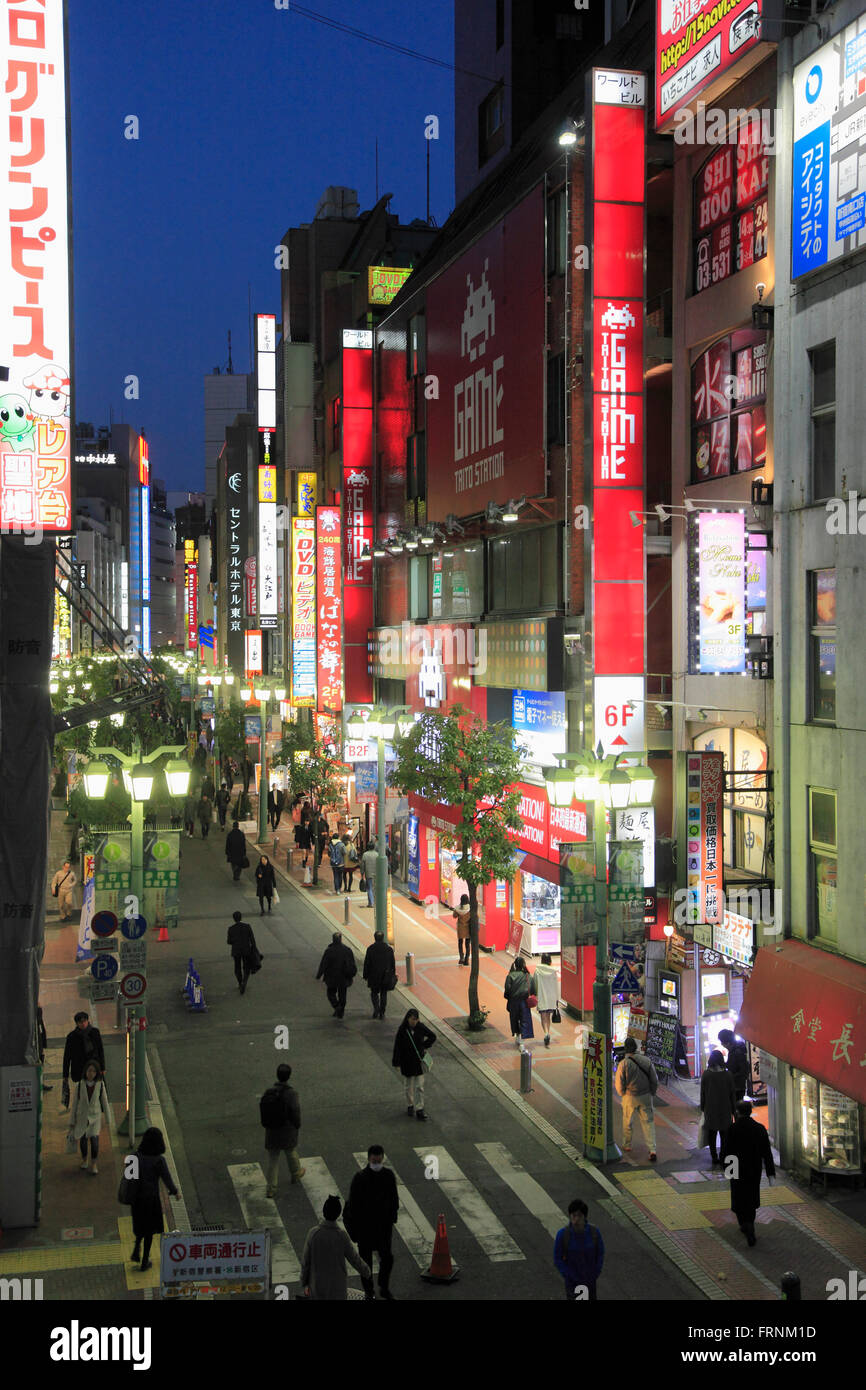 Japan, Tokyo, Shinjuku, street scene, nightlife, people, Stock Photo