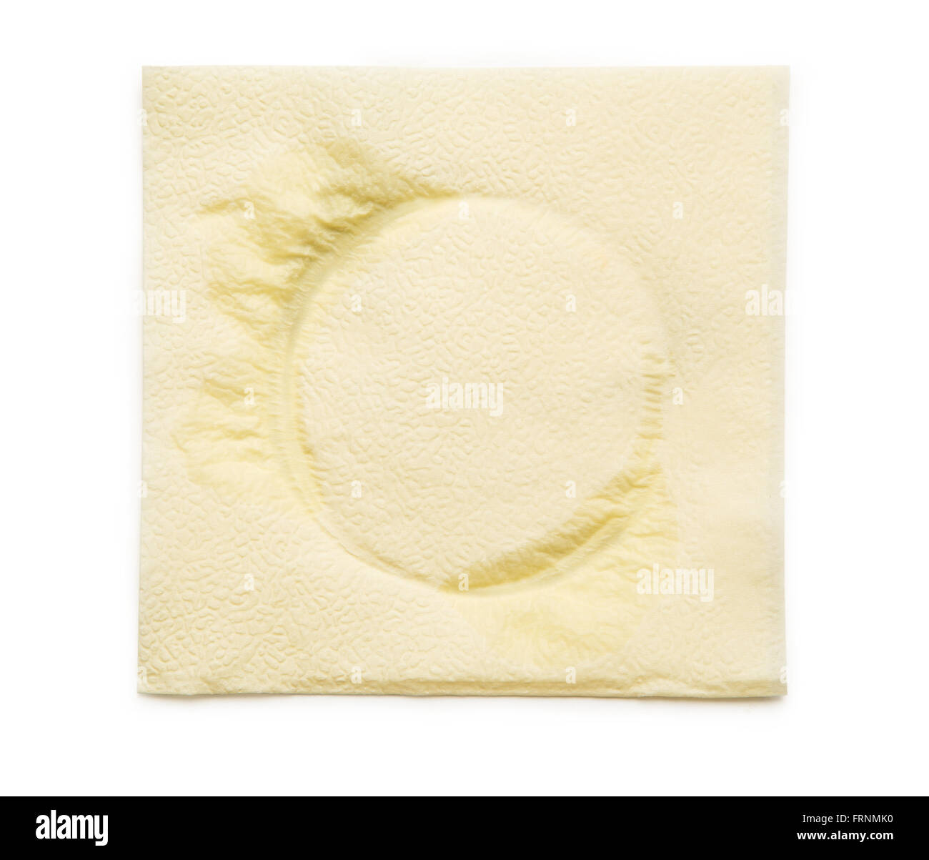 Dirty napkin in closeup isolated on white background Stock Photo - Alamy