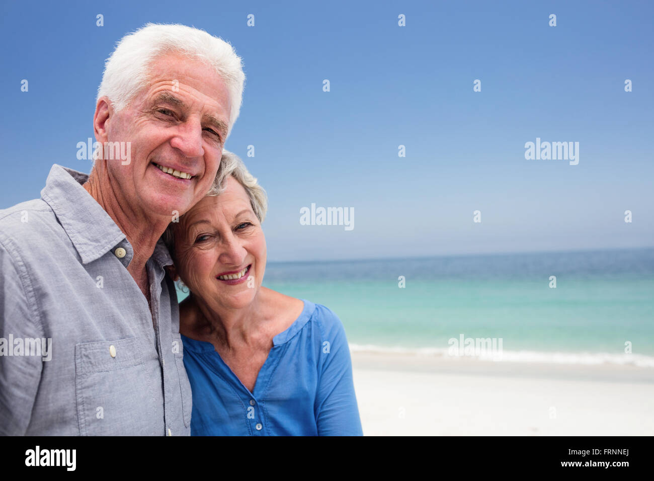 Portrait of senior couple embracing each other Stock Photo