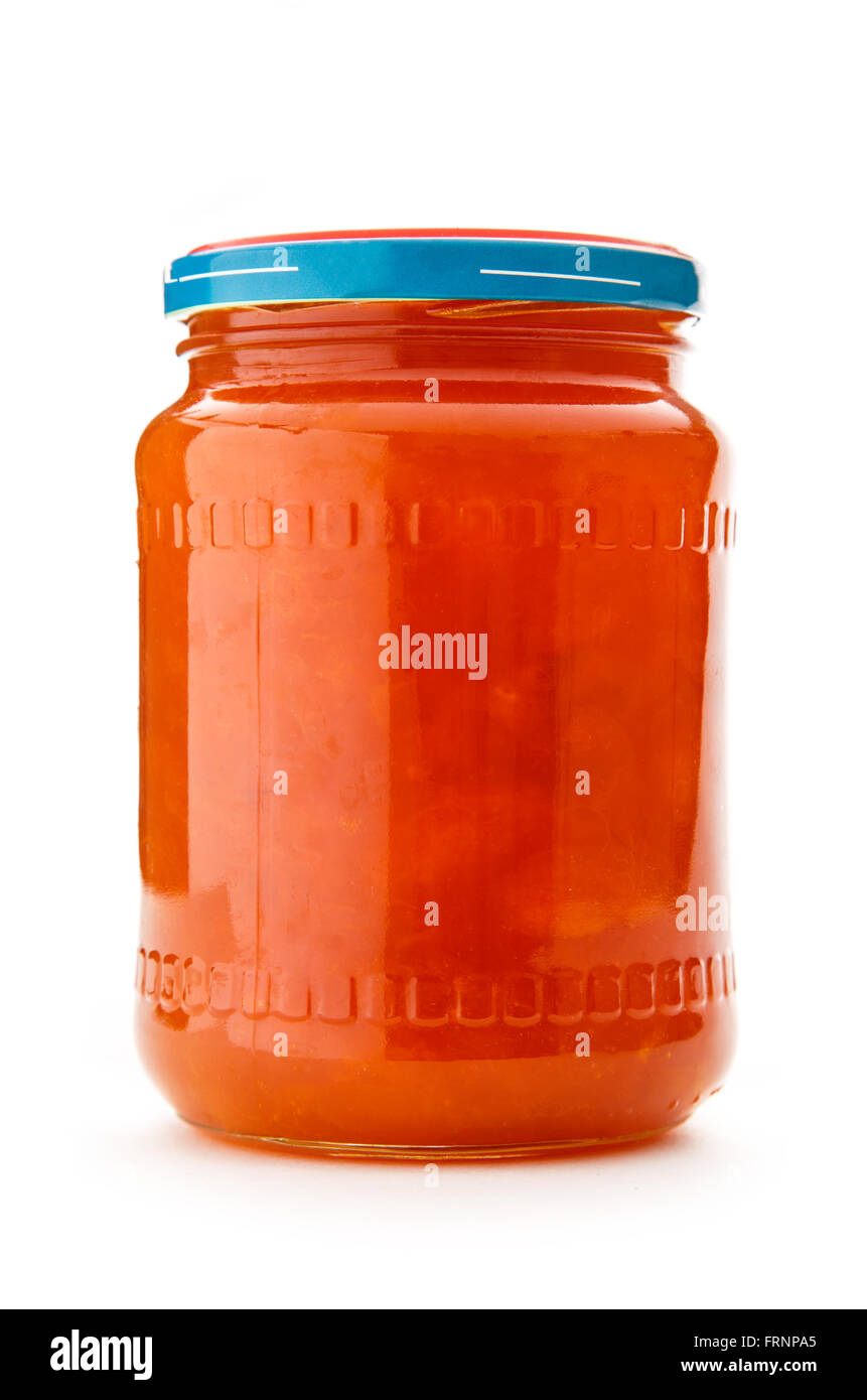 Pot of jam isolate on white background Stock Photo Alamy