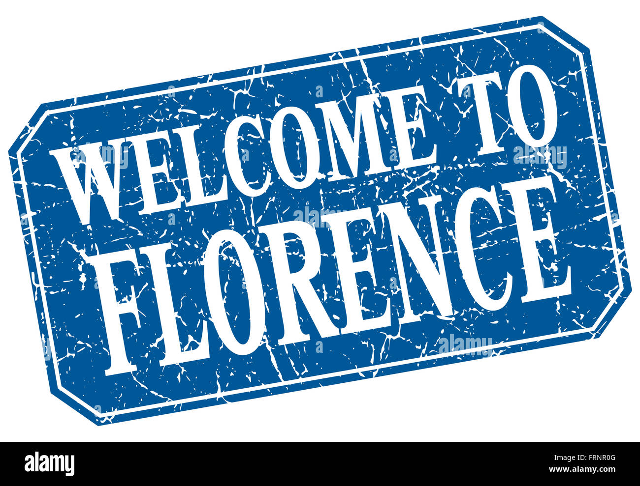 welcome to Florence blue square grunge stamp Stock Photo - Alamy