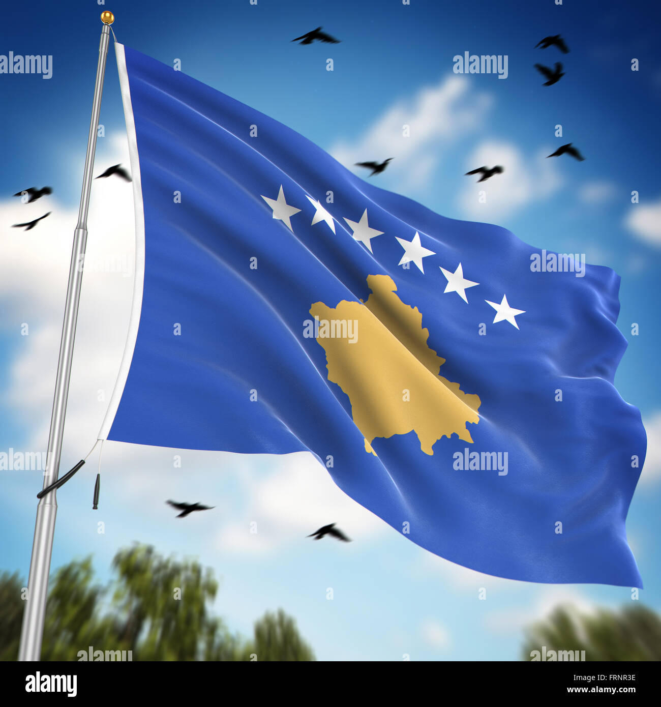 Premium Photo  National flag of kosovo background with flag of kosovo