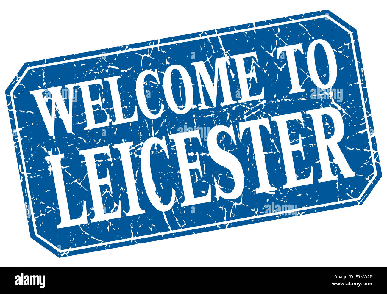 welcome to Leicester blue square grunge stamp Stock Photo
