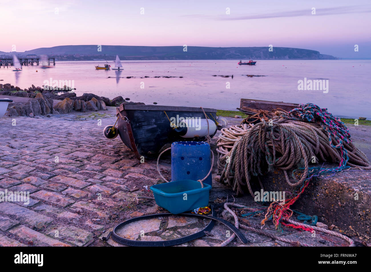 Swanage Lifeboat Area Stock Photo Alamy