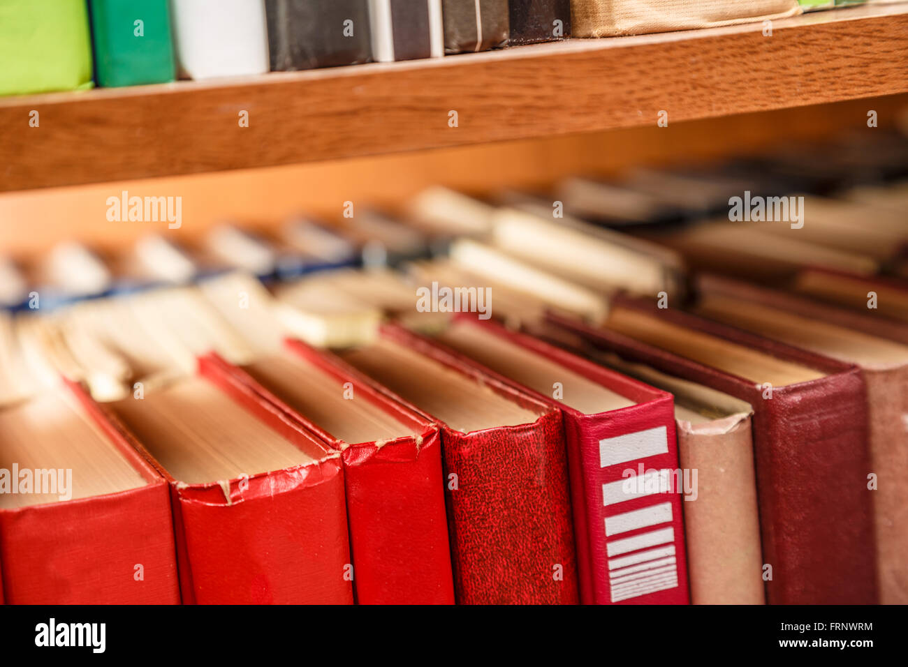 Old books on shelf in the Library Stock Photo Alamy