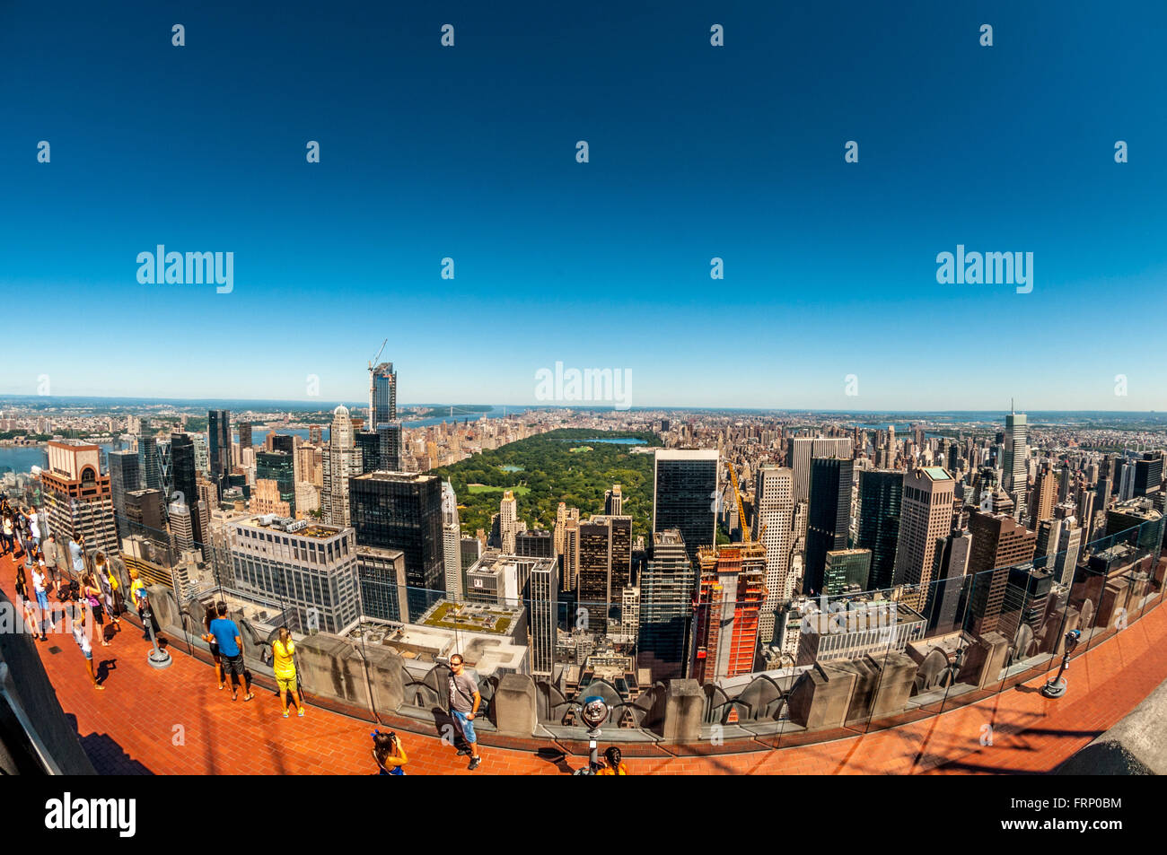 Central Park, New York City viewed from the Observation Deck of the Rockefeller Center, New York City, USA. Stock Photo
