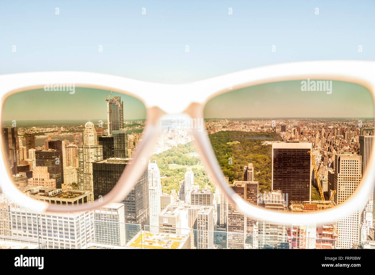 Central Park, New York City viewed through sunglasses from the