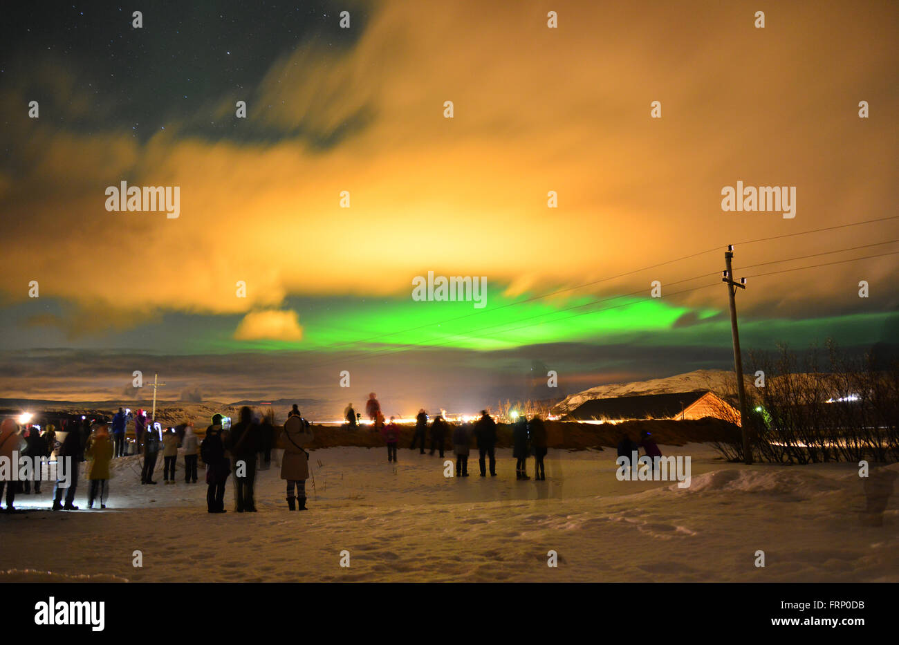 Iceland, Reykjavik, Northern Lights Mystery Tour Stop Stock Photo - Alamy