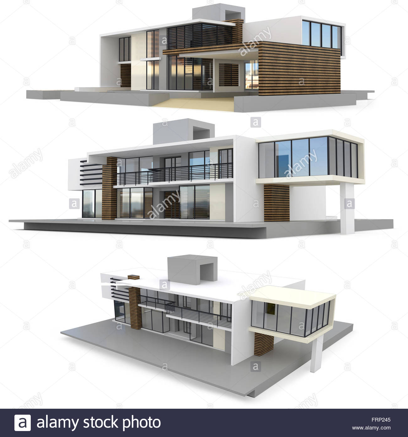 3d render of modern house on white background