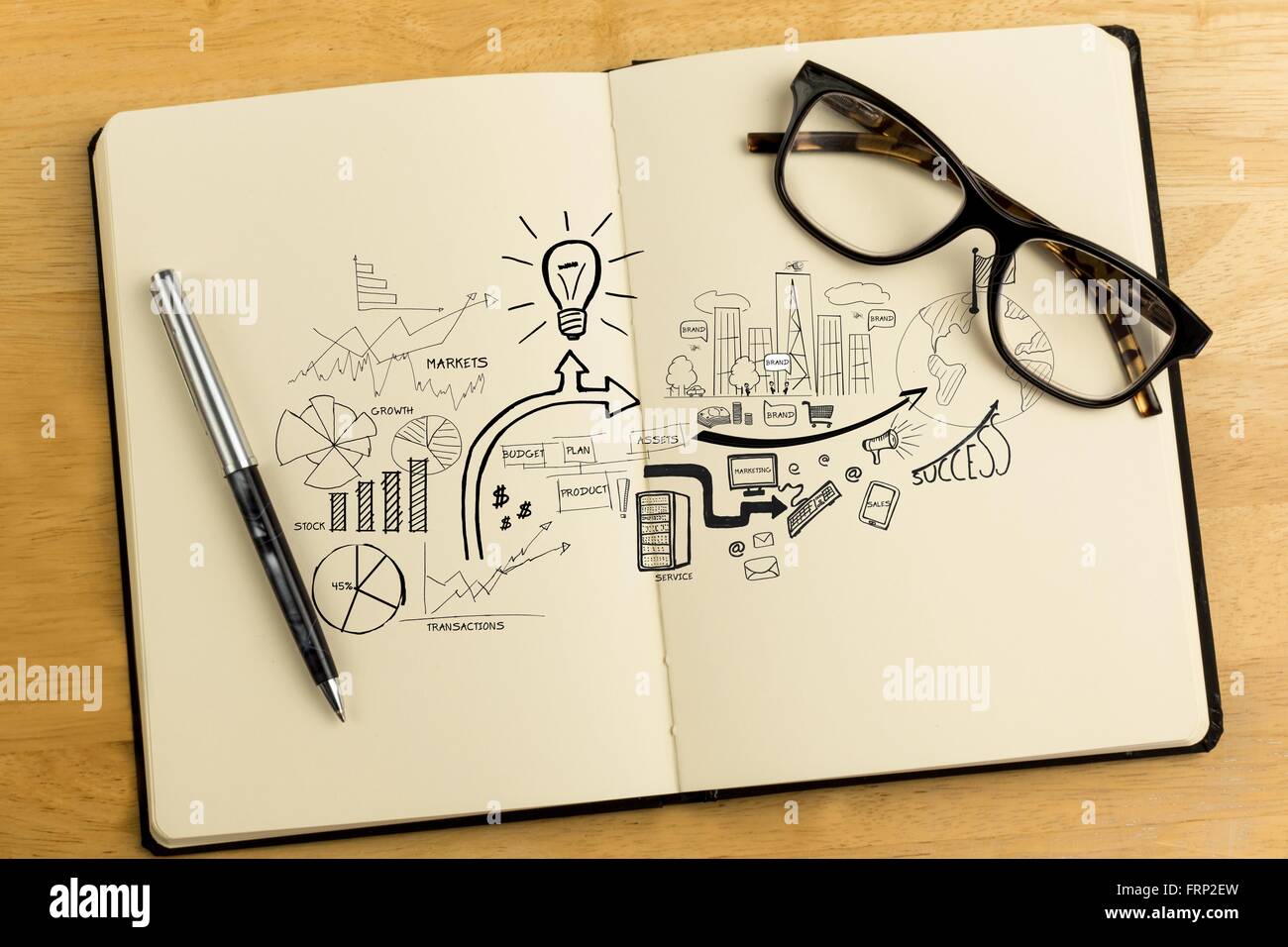Notebook with strategy Stock Photo - Alamy