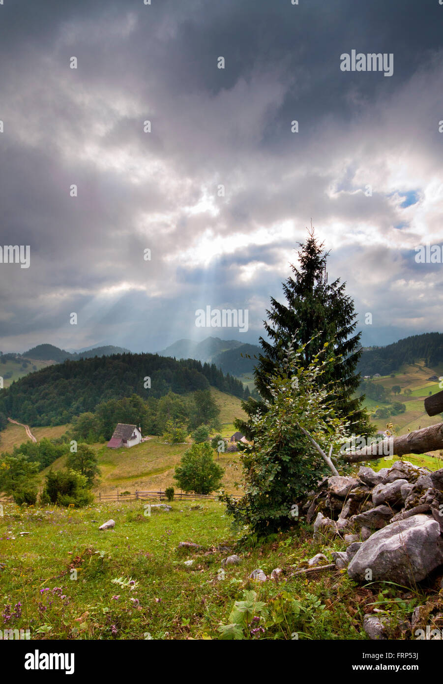 Carpathian mountains landscape in Transylvania Romania Stock Photo - Alamy