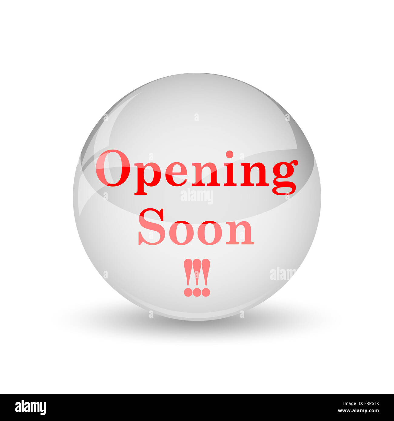 Opening soon icon. Internet button on white background Stock Photo - Alamy