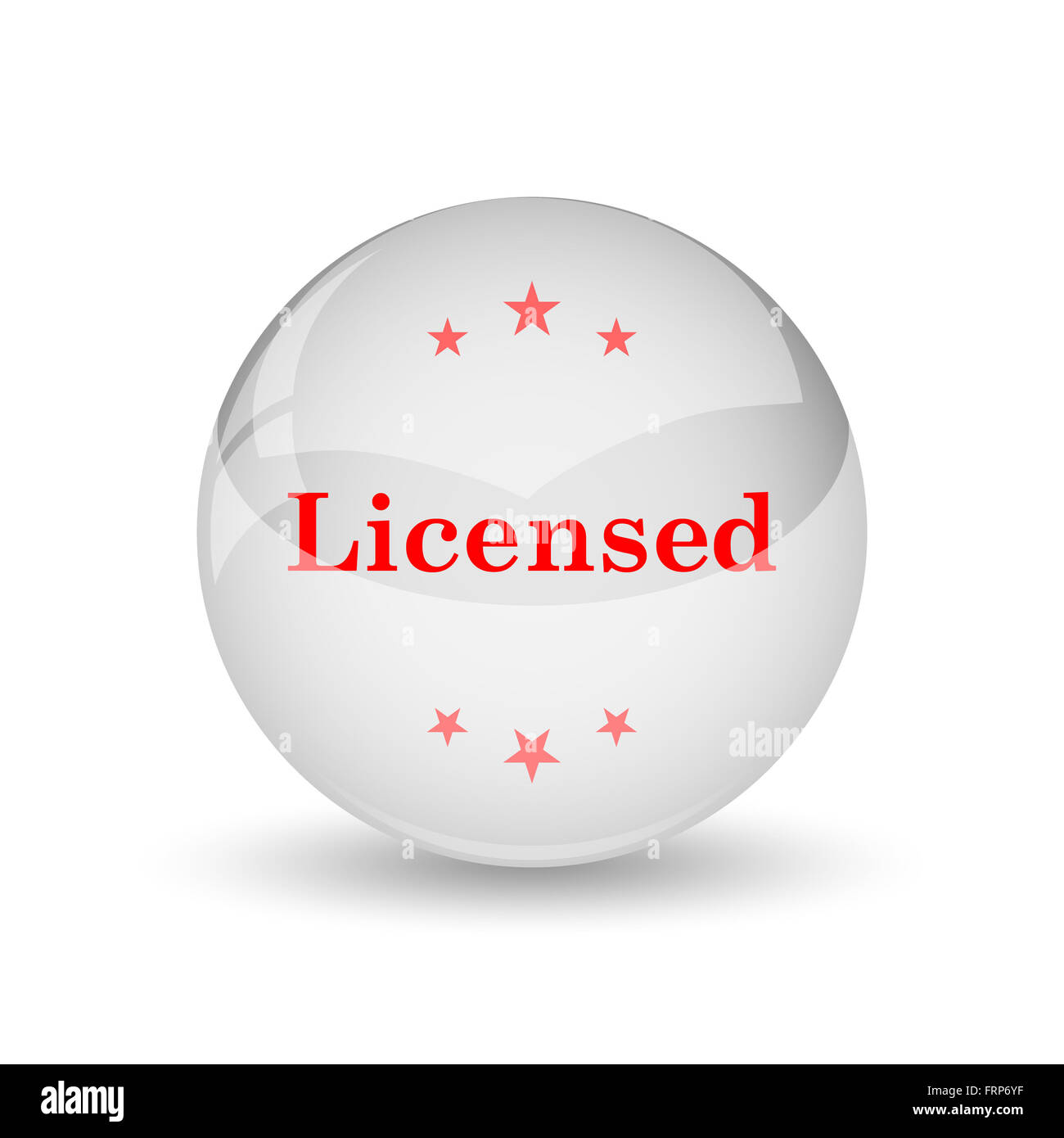 Licensed icon. Internet button on white background Stock Photo - Alamy