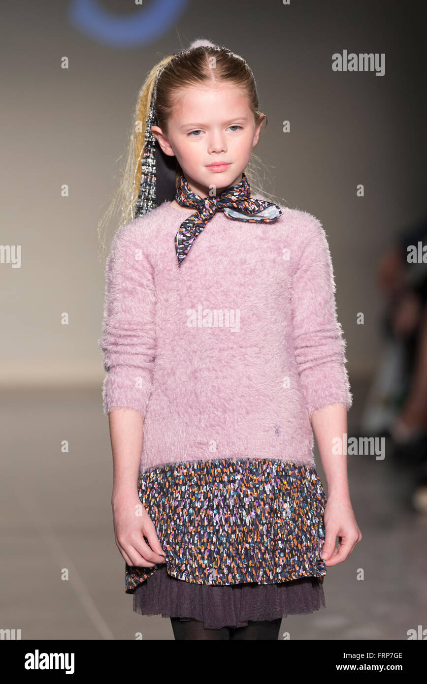 New York, NY USA - March 12, 2016: Young model walks runway for IMOGA ...