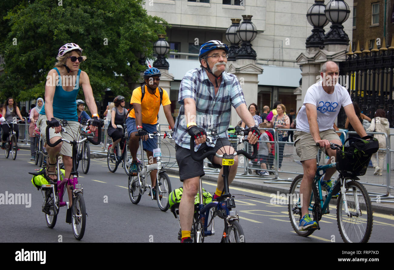 RideLondon Cycling Event - London 2015 Cyclists at 'RideLondon 2015'; a cycling festival with public freeclyling. Stock Photo