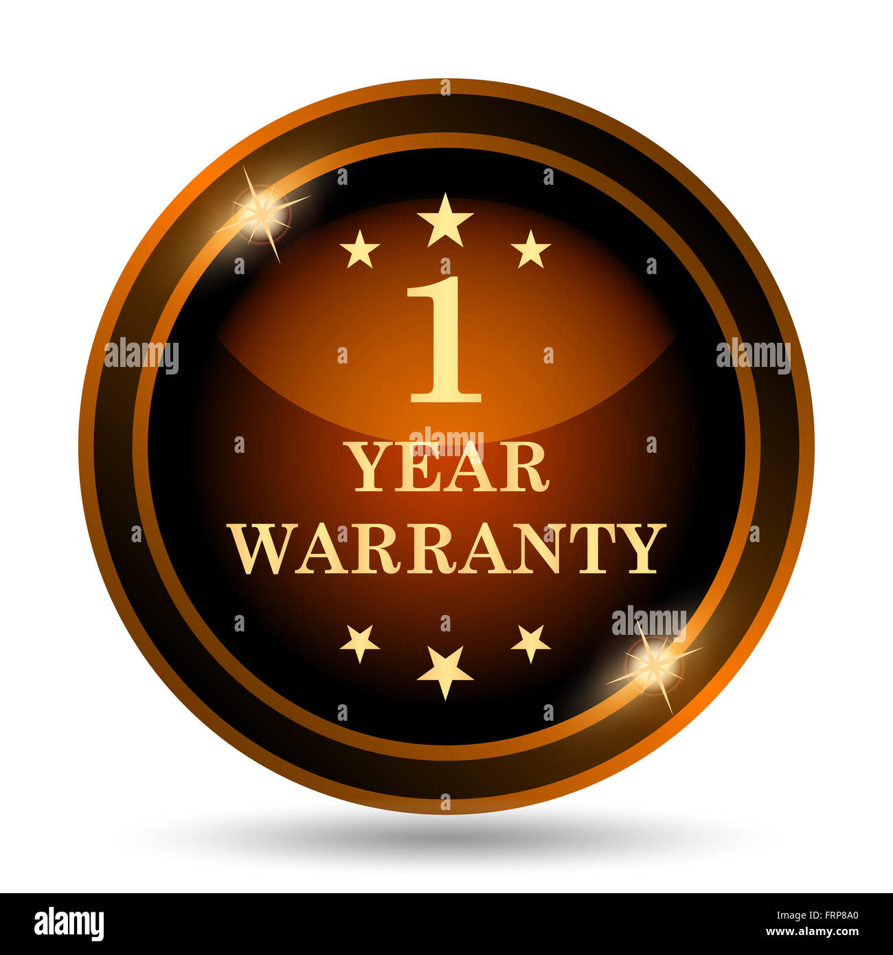 1 year warranty icon. Internet button on white background Stock Photo ...