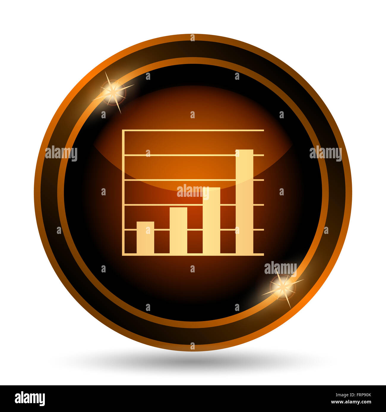 Chart bars icon. Internet button on white background Stock Photo - Alamy