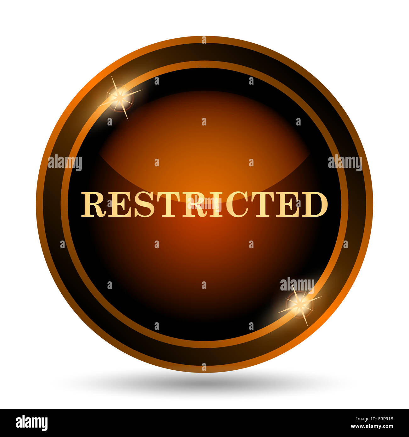 Restricted icon. Internet button on white background Stock Photo - Alamy