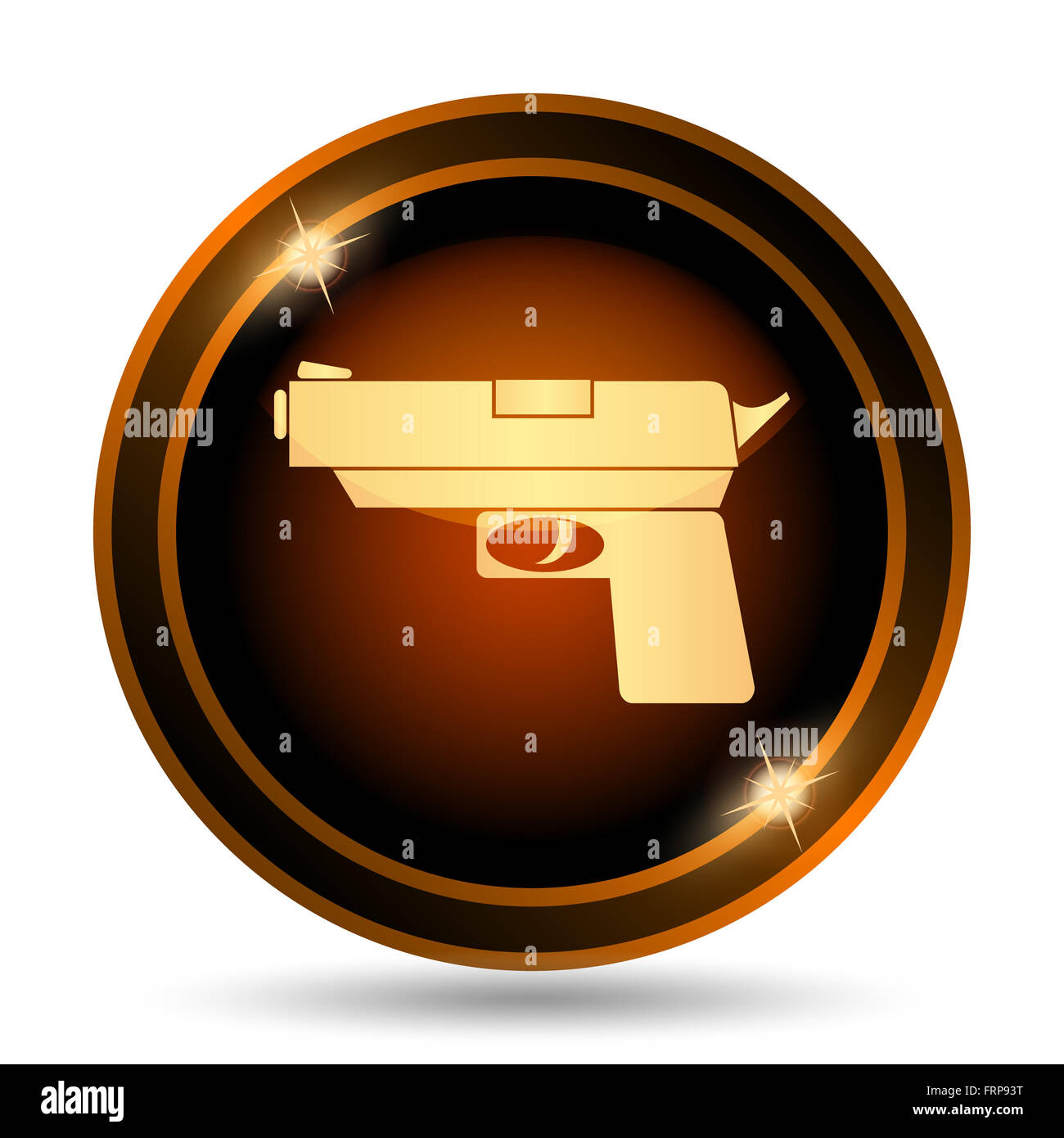 Gun icon. Internet button on white background Stock Photo - Alamy