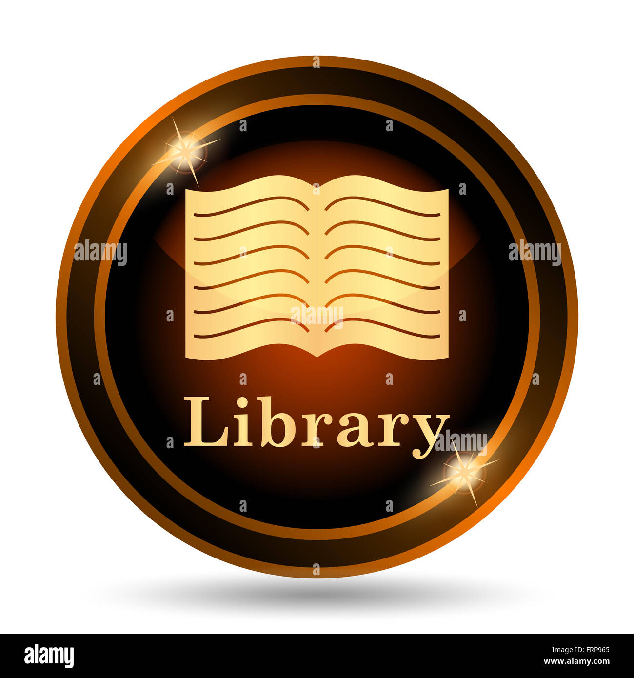 Library icon. Internet button on white background Stock Photo - Alamy