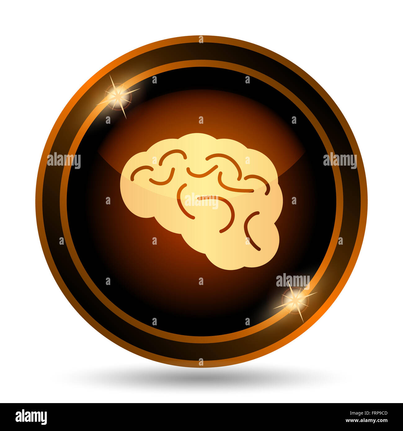 Brain icon. Internet button on white background Stock Photo - Alamy