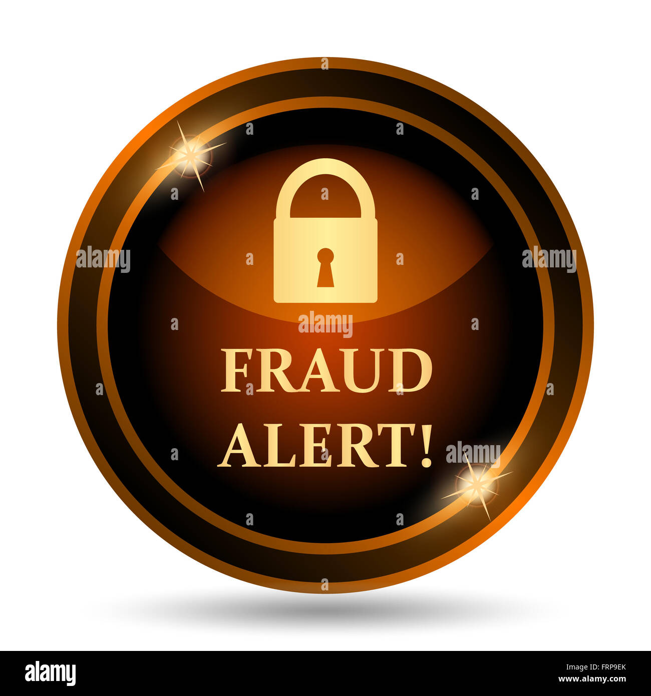 Fraud alert icon. Internet button on white background Stock Photo - Alamy