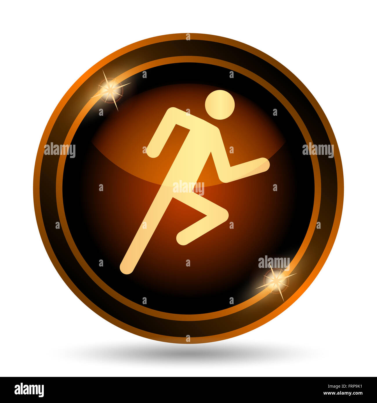 Running man icon. Internet button on white background Stock Photo - Alamy