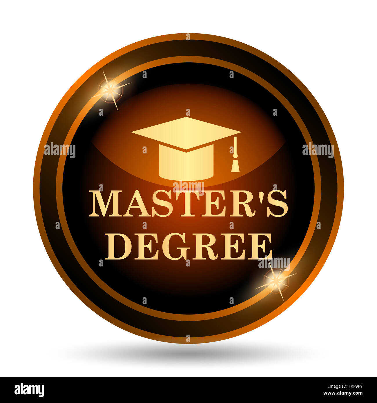 Master's degree icon. button on white background Stock Photo