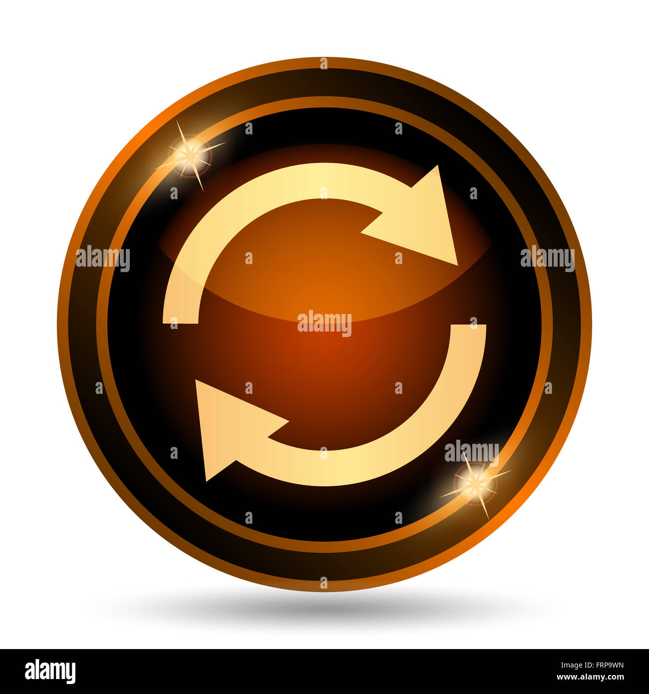 Reload two arrows icon. Internet button on white background Stock Photo ...