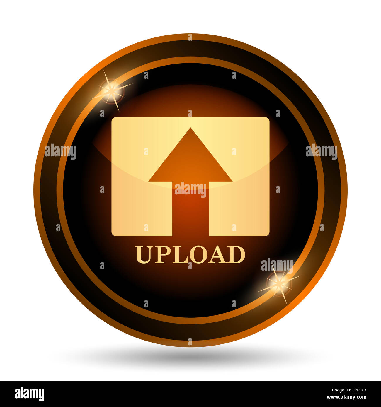 Upload icon. Internet button on white background Stock Photo - Alamy