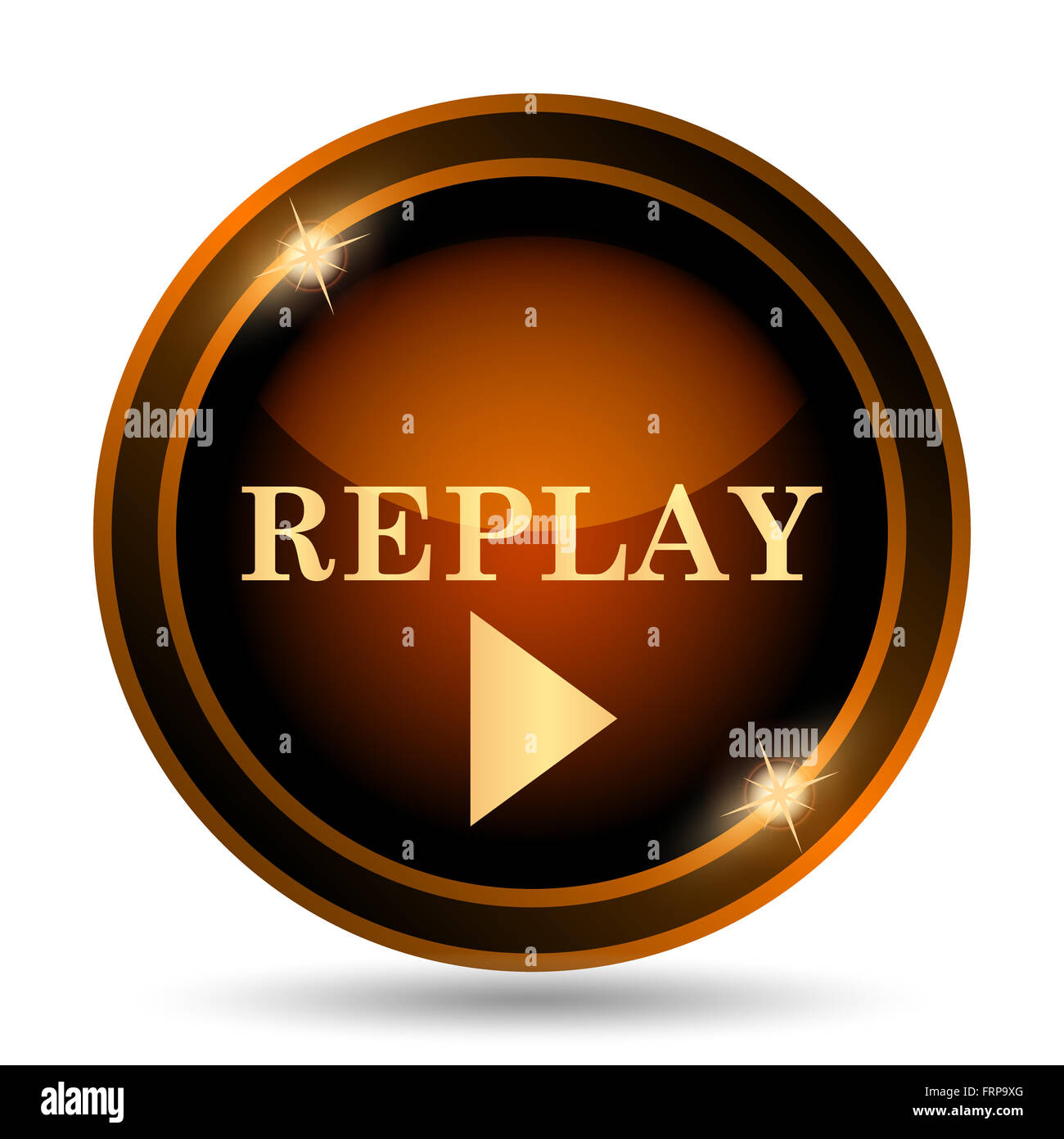 Replay icon. Internet button on white background Stock Photo - Alamy