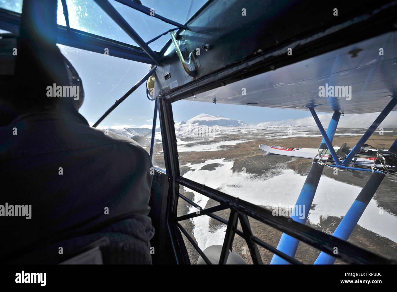 Alaska Ski Mountaineering Stock Photo