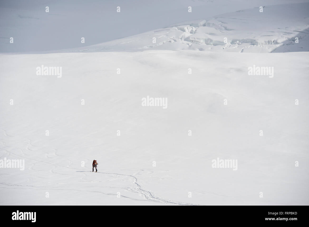Alaska Ski Mountaineering Stock Photo