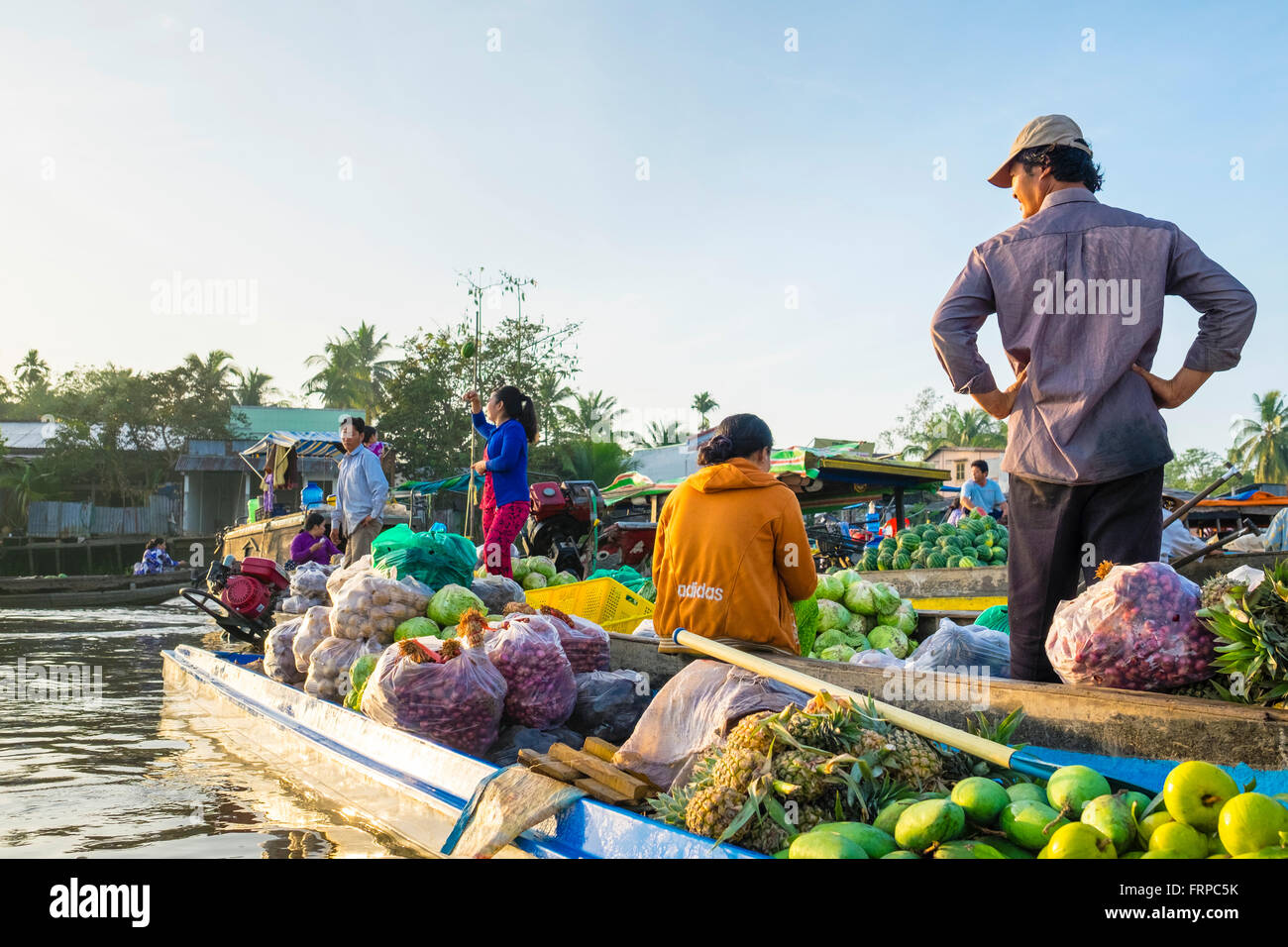 Phong Dien Floating Market, Can Tho, Vietnam Stock Photo