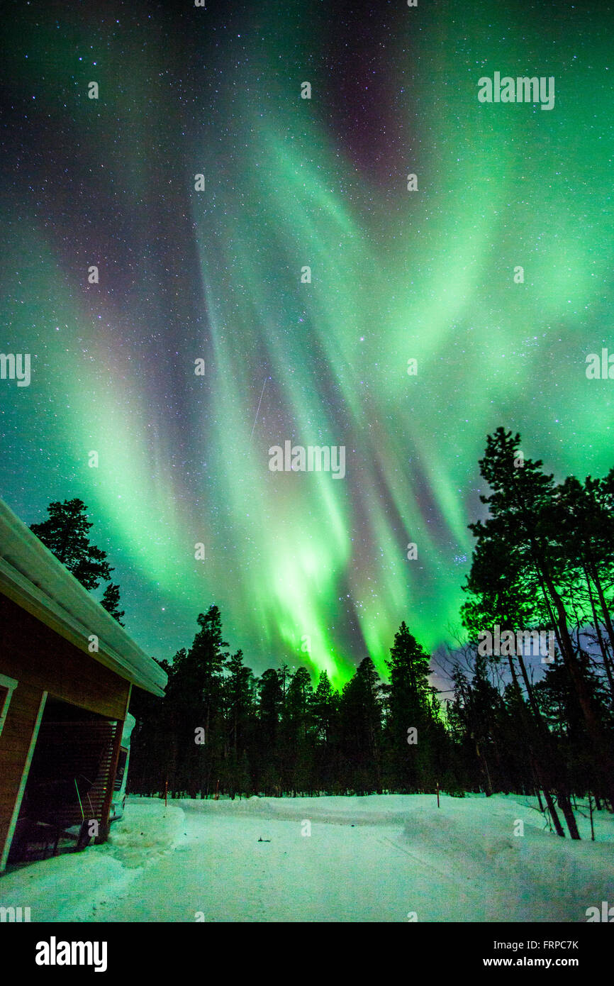 Northern lights in Finnish Lapland Stock Photo