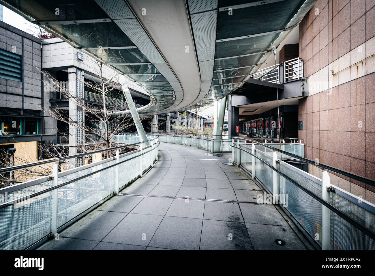 Pedestrian Walkway In The Xinyi District, Taipei, Taiwan Stock Photo ...