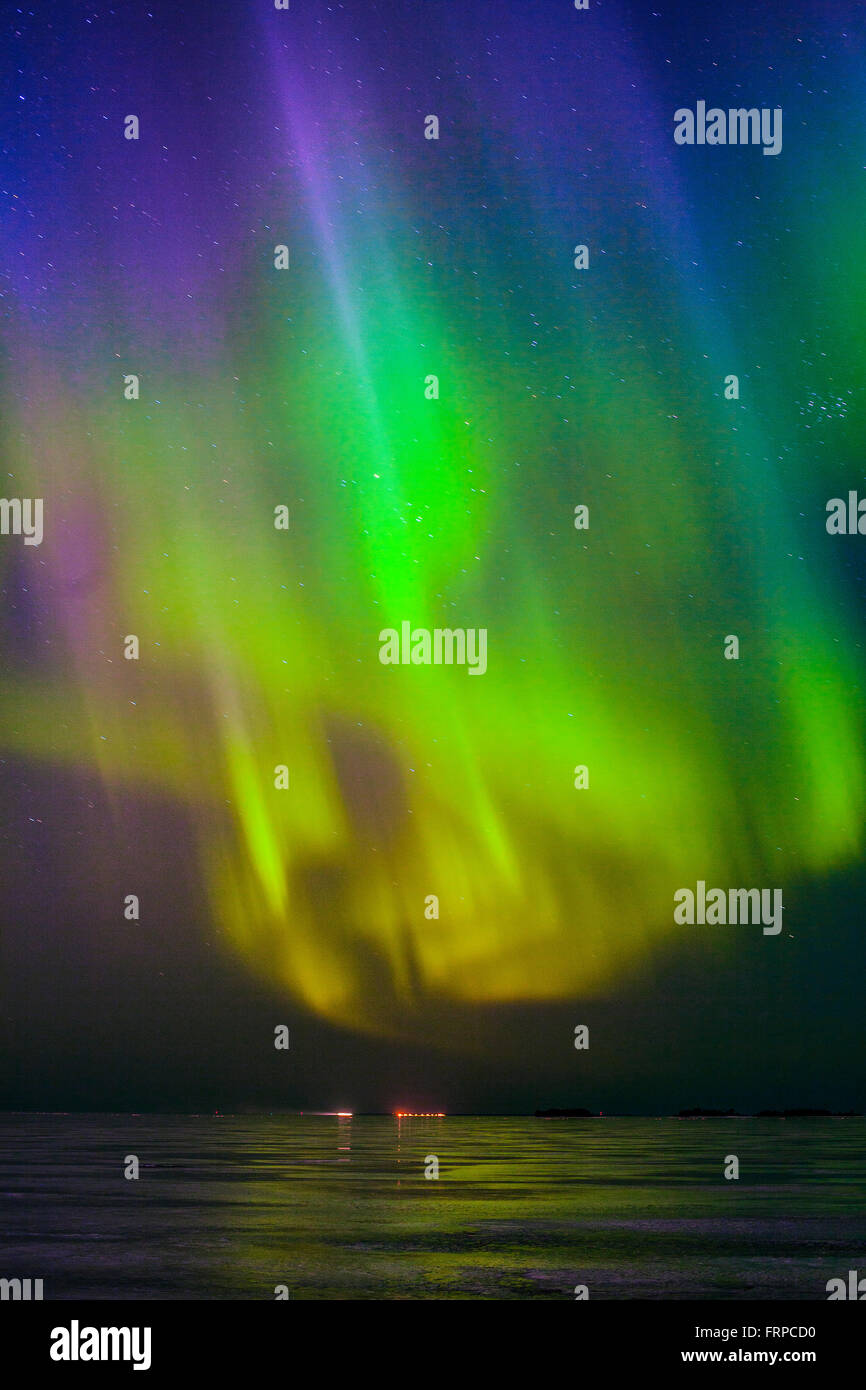 Aurora Borealis in Oulu, Finland Stock Photo