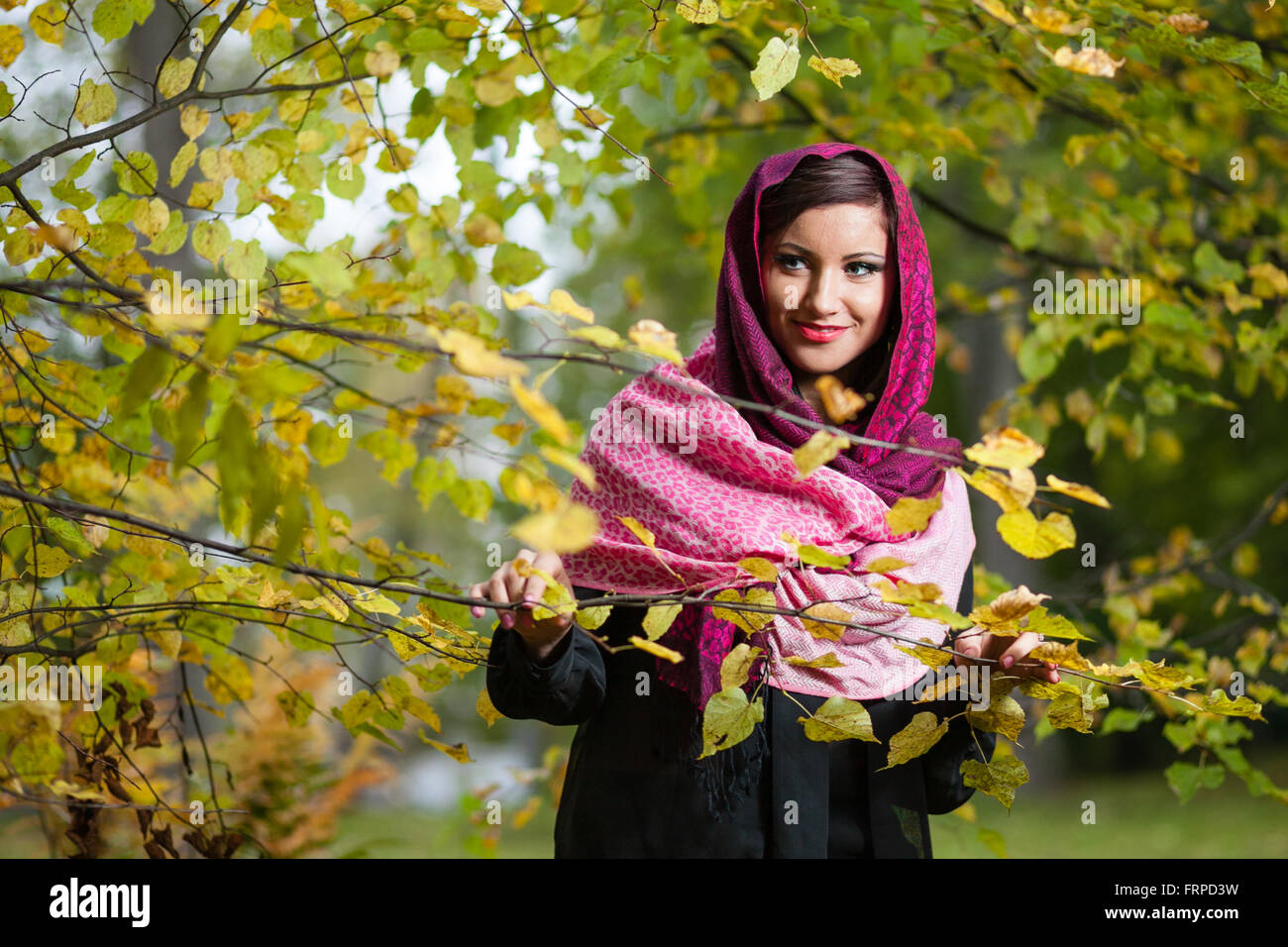 Girl in autumn park. Stock Photo