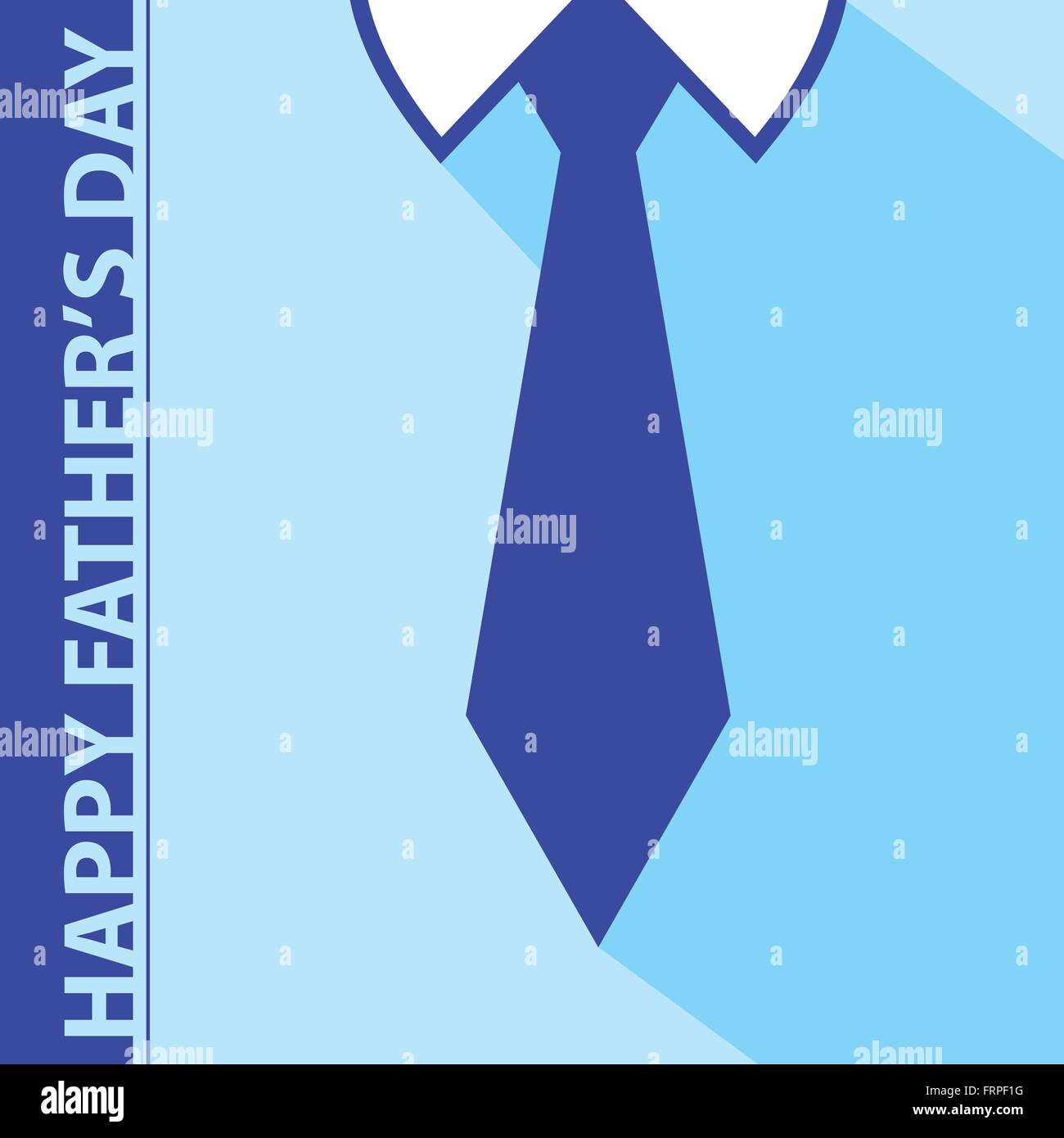 happy fathers day card on tie and blue shirt background Stock Vector ...