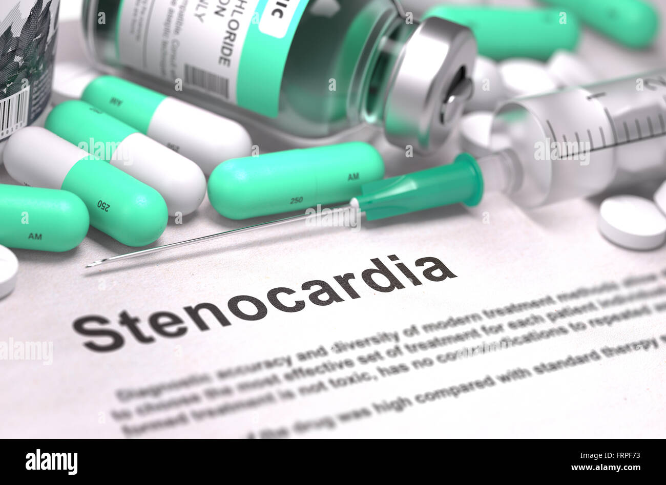 Stenocardia Diagnosis. Medical Concept. Stock Photo