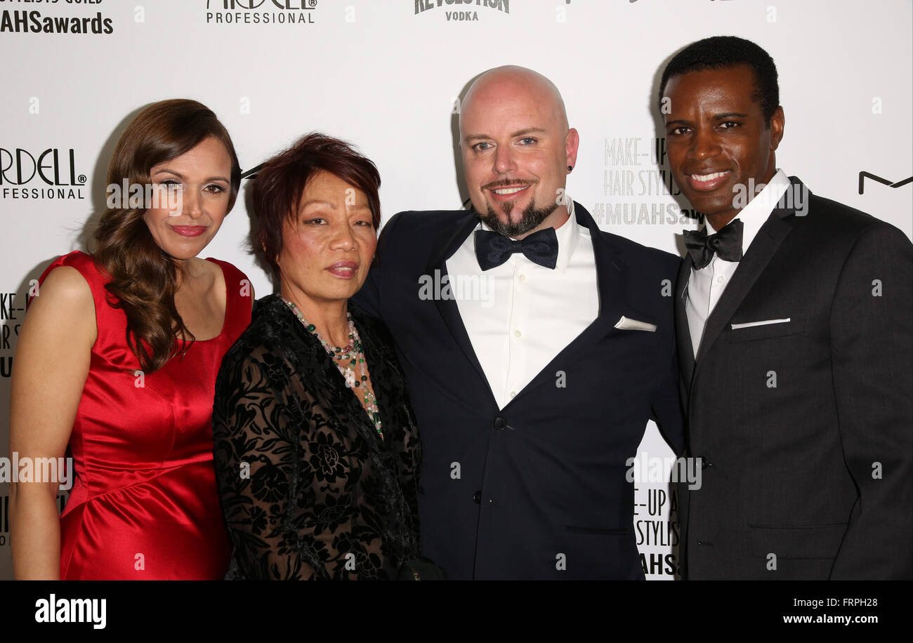 Make-Up Artists and Hair Stylists Guild Awards at Paramount Theatre at Paramount Studios - Arrivals  Featuring: Roma Goddard, Mary Lum, Dwayne Ross, Joe Matke Where: Los Angeles, California, United States When: 20 Feb 2016 Stock Photo