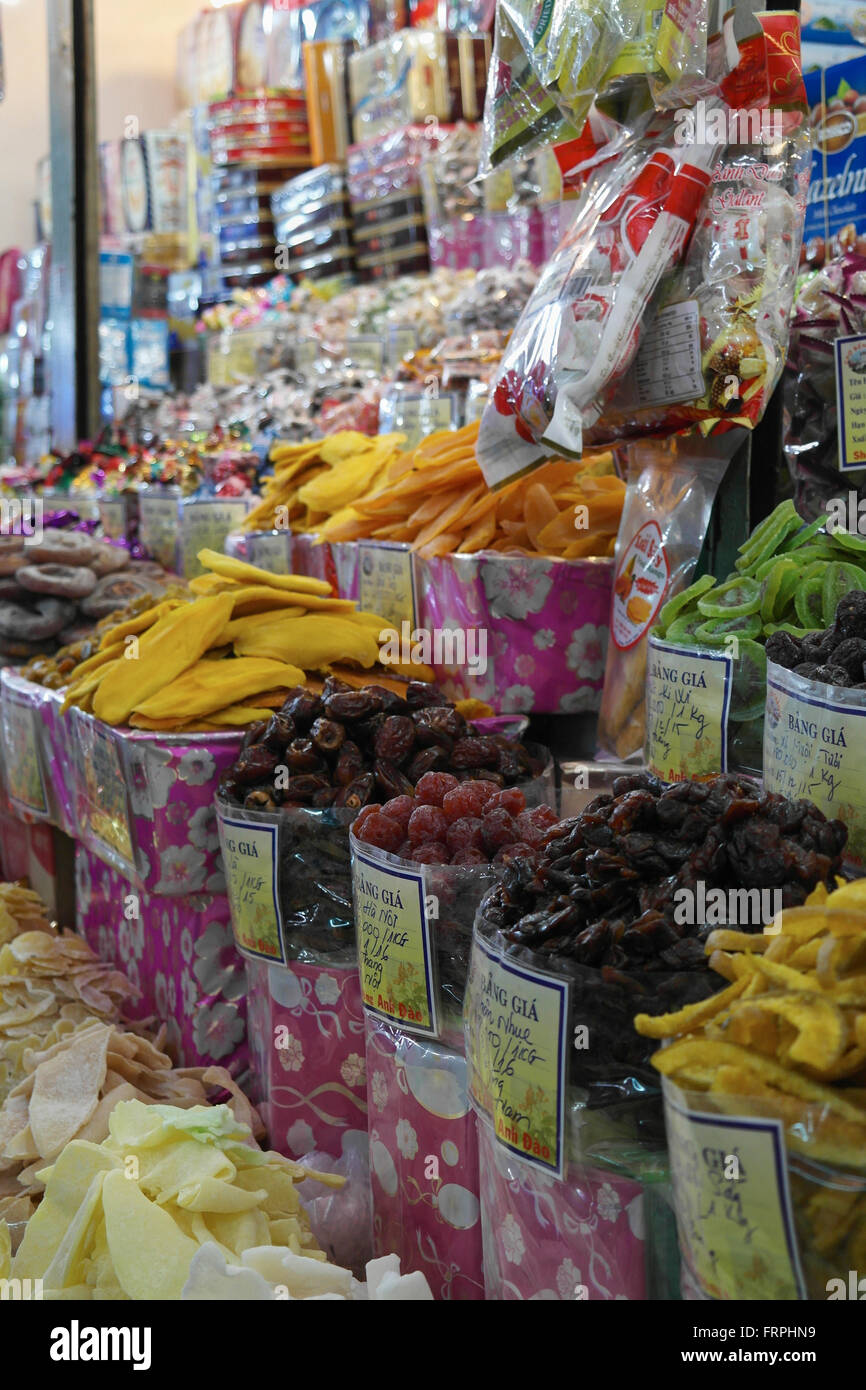Dried Fruits on a food market in Saigon Vietnam Stock Photo Alamy